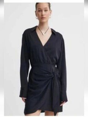 ABERCROMBIE & FITCH | Wrap Mini Dress Black.sz XL